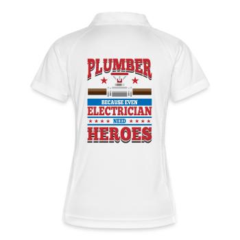 plumber - Women's Polo breathable - white/navy - Back