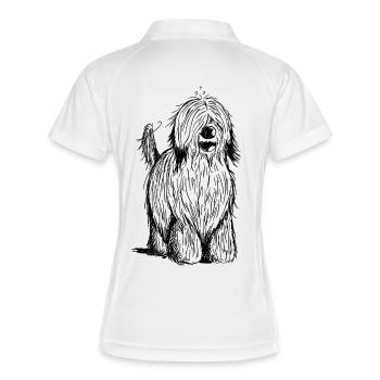Süßer Briard - Briarden - Berger de Brie - Comic - Frauen Polo atmungsaktiv - Weiß/Navy - Hinten