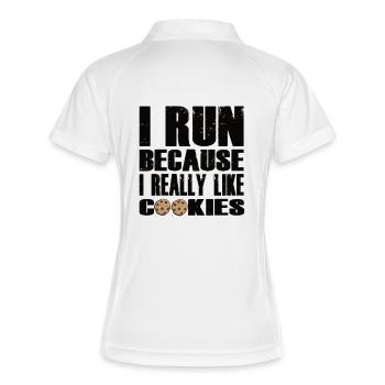 Funny Running Quote with Cookie Design - Women's Polo breathable - white/navy - Back