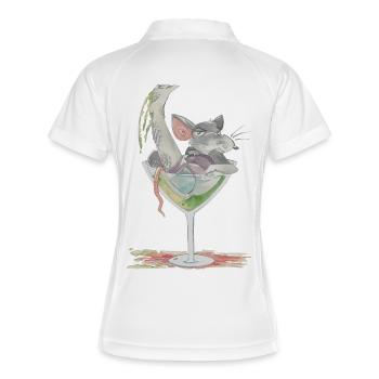Ratfoodz' Rattini - Cocktail Rat in a Glass - Women's Polo breathable - white/navy - Back