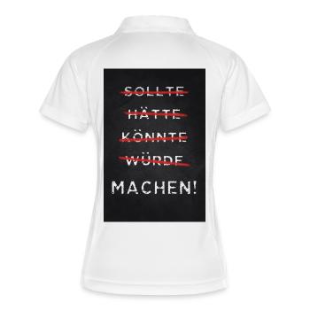 Motivation Machen Motiviren - Frauen Polo atmungsaktiv - Weiß/Navy - Hinten
