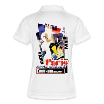 ART PARIS FRANKREICH - Frauen Polo atmungsaktiv - Weiß/Navy - Hinten
