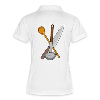 Couteau cuisinier Cuisine Cuisine Cuillerée à soupe - Polo respirant Femme - blanc/marine - Dos