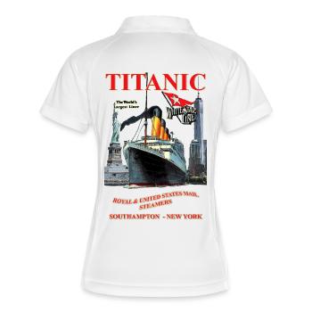 TITANIC Liner Kreation Louis RUNEMBERG © Adagp - Frauen Polo atmungsaktiv - Weiß/Navy - Hinten
