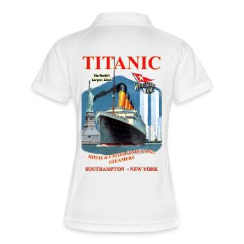 TITANIC SPIRIT CREATION Louis RUNEMBERG © Adagp - Frauen Polo atmungsaktiv - Weiß/Navy - Hinten