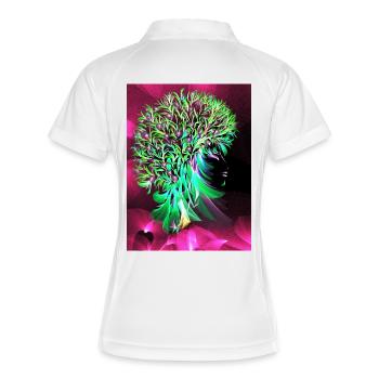 Magischer Baum der Liebe - Frauen Polo atmungsaktiv - Weiß/Navy - Hinten