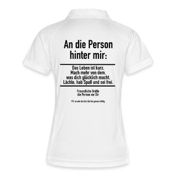 Motivation Zuspruch Spruch Leben Mindset Positiv - Frauen Polo atmungsaktiv - Weiß/Navy - Hinten