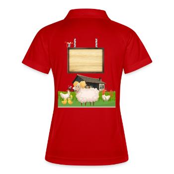Pasture Pals Rustic-Bauernhof-Schild - Frauen Polo atmungsaktiv - Weiß/Navy - Hinten