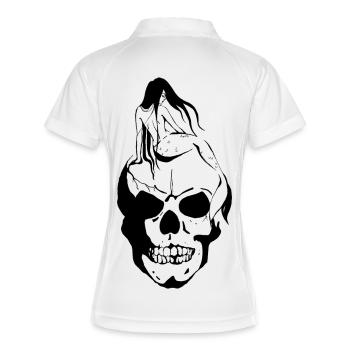 Sirène sur le crâne - Polo respirant Femme - blanc/marine - Dos