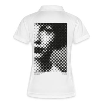 Vintage Girl № 6 by Clarissa Schwarz 2023 - Frauen Polo atmungsaktiv - Weiß/Navy - Hinten