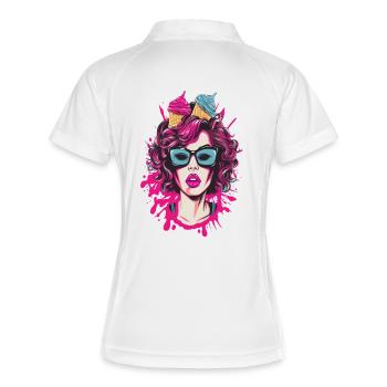Vibrant Pop Art Comics Sister - Polo respirant Femme - blanc/marine - Dos