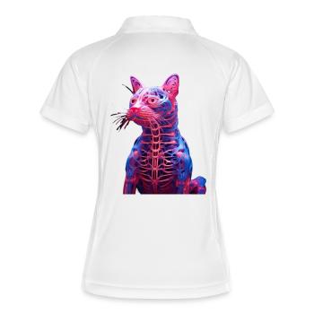 Luminous Anatomy Cat Sculpture - Women's Polo breathable - white/navy - Back