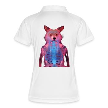 Glowing fox with neon effect - Women's Polo breathable - white/navy - Back