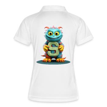 Colorful Monster with Alphabet Letter S - Women's Polo breathable - white/navy - Back