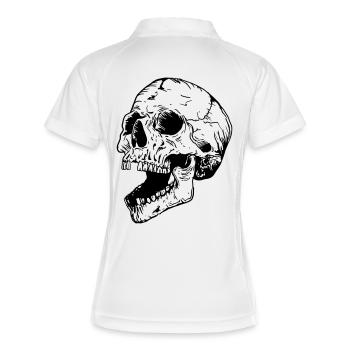 Totenkopf - Frauen Polo atmungsaktiv - Weiß/Navy - Hinten