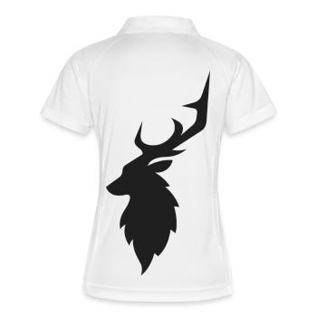 schwarzer Hirsch - Frauen Polo atmungsaktiv - Weiß/Navy - Hinten