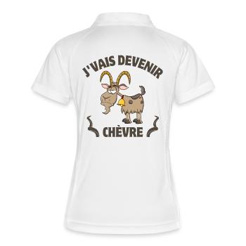 chèvre, chèvres, bouc - Polo respirant Femme - blanc/marine - Dos