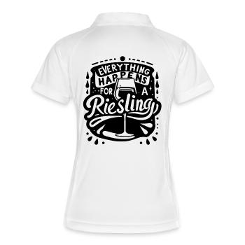 riesling - Frauen Polo atmungsaktiv - Weiß/Navy - Hinten
