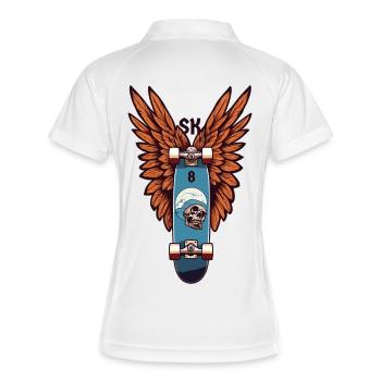 Patineur SK8 - Polo respirant Femme - blanc/marine - Dos
