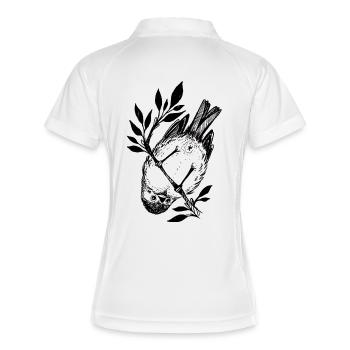 Petit oiseau coquin - Polo respirant Femme - blanc/marine - Dos
