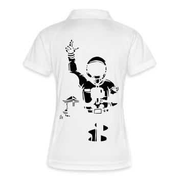 Astronaut - Frauen Polo atmungsaktiv - Weiß/Navy - Hinten