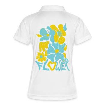 Flower - Frauen Polo atmungsaktiv - Weiß/Navy - Hinten