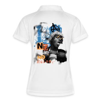 Punk No Future Neon Rebel - Frauen Polo atmungsaktiv - Weiß/Navy - Hinten