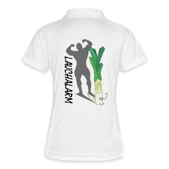 Alerte poireau : Plus fort que vous ne le pensez ! - Polo respirant Femme - blanc/marine - Dos