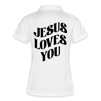 Jesus loves you - Women's Polo breathable - white/navy - Back