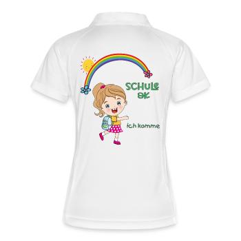School Child, School Enrollment - Women's Polo breathable - white/navy - Back
