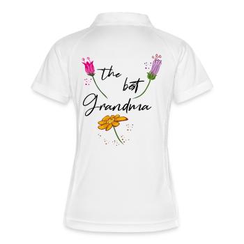 the best Grandma, Großmutter - Frauen Polo atmungsaktiv - Weiß/Navy - Hinten