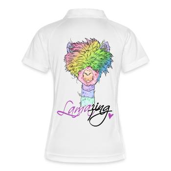 Lama* zing - Frauen Polo atmungsaktiv - Weiß/Navy - Hinten