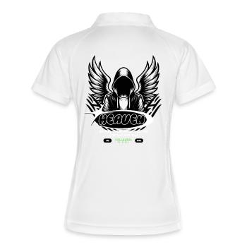 Heaven Engel im Hoodie - Engelflügel - Frauen Polo atmungsaktiv - Weiß/Navy - Hinten
