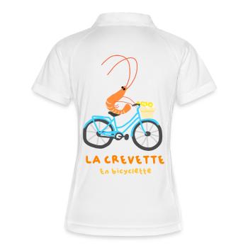 Shrimp on a bicycle - Women's Polo breathable - white/navy - Back