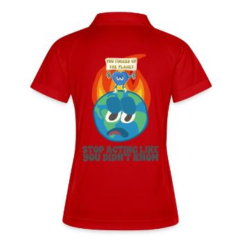 Réchauffement climatique écologie environnement - Polo respirant Femme - blanc/marine - Dos
