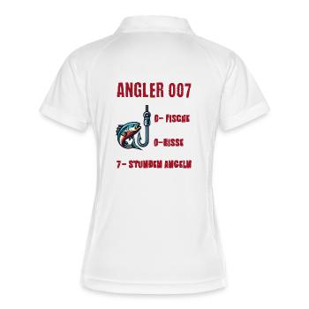 Angler - Frauen Polo atmungsaktiv - Weiß/Navy - Hinten