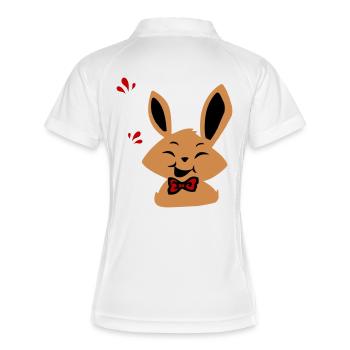 Osterhase - Frauen Polo atmungsaktiv - Weiß/Navy - Hinten
