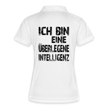 KI Spruch Ich bin eine überlegene Intelligenz - Frauen Polo atmungsaktiv - Weiß/Navy - Hinten