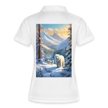 Arctic Polar Family in Snowy Peaks - Women's Polo breathable - white/navy - Back