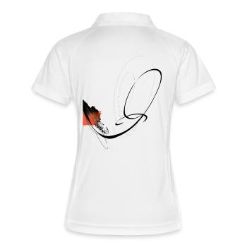 Tanz der Linien - Frauen Polo atmungsaktiv - Weiß/Navy - Hinten