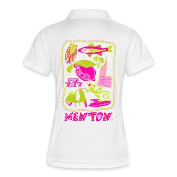 Chin Pop art - Summer Colorful Illustration - Women's Polo breathable - white/navy - Back