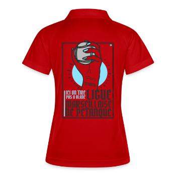 Ligue Marseillaise de Pétanque - Polo respirant Femme - blanc/marine - Dos