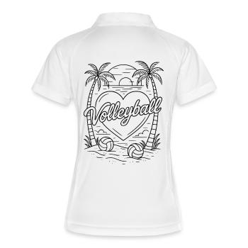 Volleyball Heart Minimalist - Women's Polo breathable - white/navy - Back