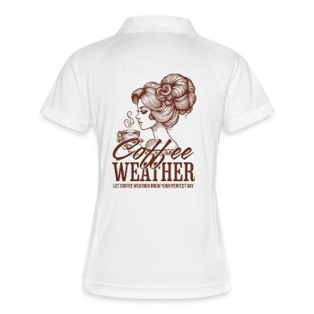 Météo du café – Retro Coffee Lady Clipart - Polo respirant Femme - blanc/marine - Dos