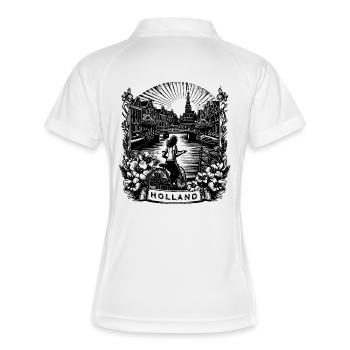 HOLLAND Conception de chemises - Polo respirant Femme - blanc/marine - Dos