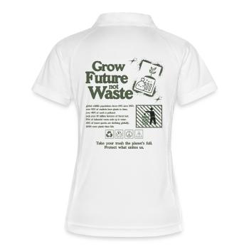 Déclaration de croissance durable Imprimer - Polo respirant Femme - blanc/marine - Dos