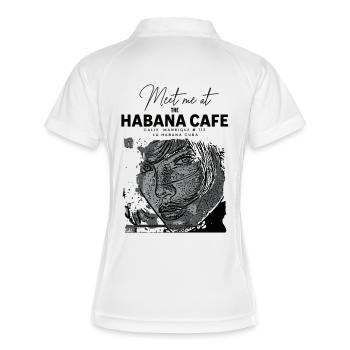 Porträt Verlobt im Café in Havanna - Frauen Polo atmungsaktiv - Weiß/Navy - Hinten