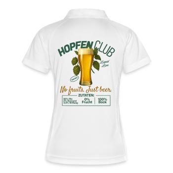 Hopfenclub Bier Design - Frauen Polo atmungsaktiv - Weiß/Navy - Hinten