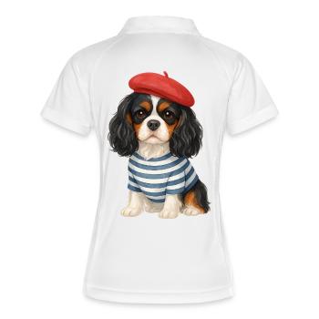 Photogenic Sailor Beret Dog - Women's Polo breathable - white/navy - Back