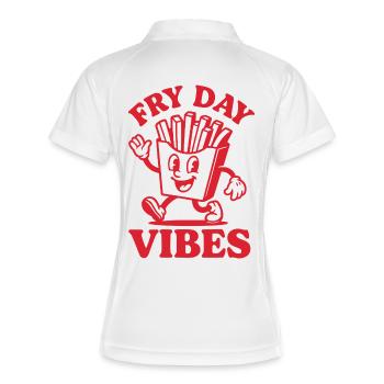 Fry Day Vibes – Funny French Fries Saying - Women's Polo breathable - white/navy - Back